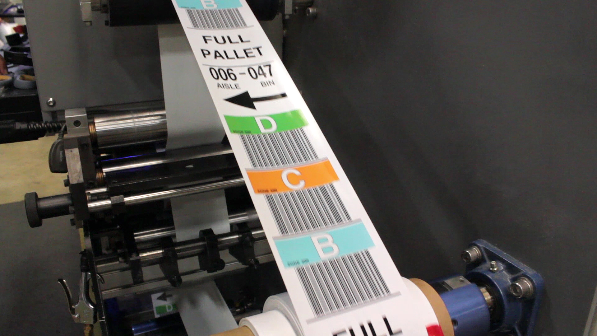 Multi-colored labels on a press