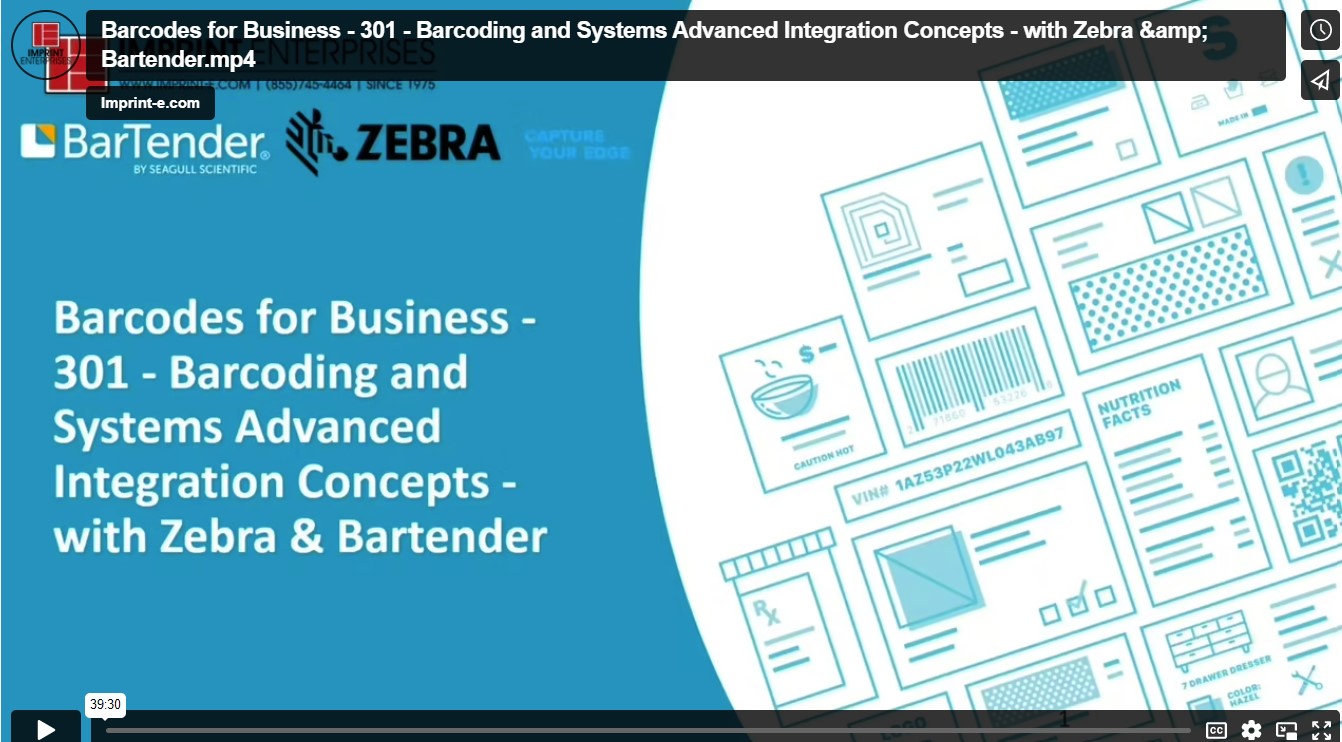 Video thumbnail of webinar 301 Barcodes for business